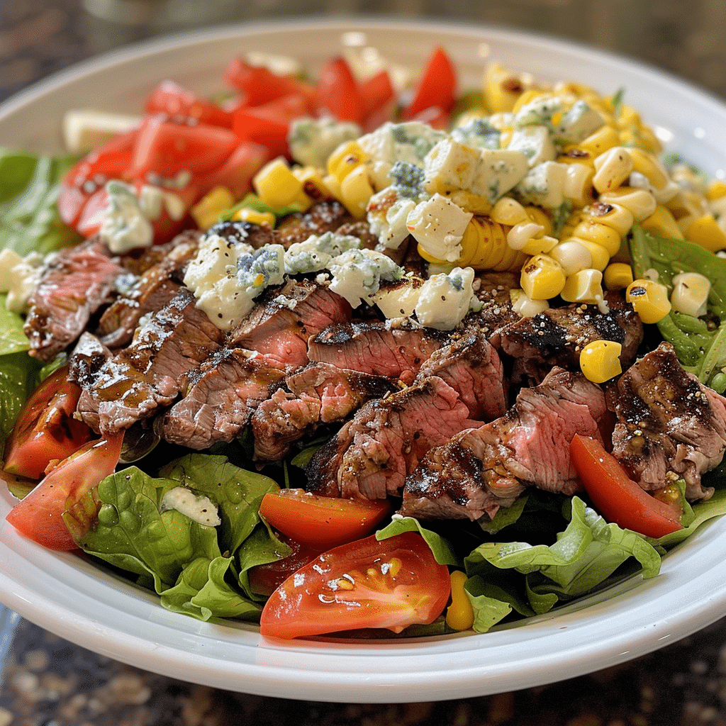 Ultimate Grilled Balsamic Steak Salad with Creamy Gorgonzola & Sweet Corn | Hearty Dinner Salad Recipe