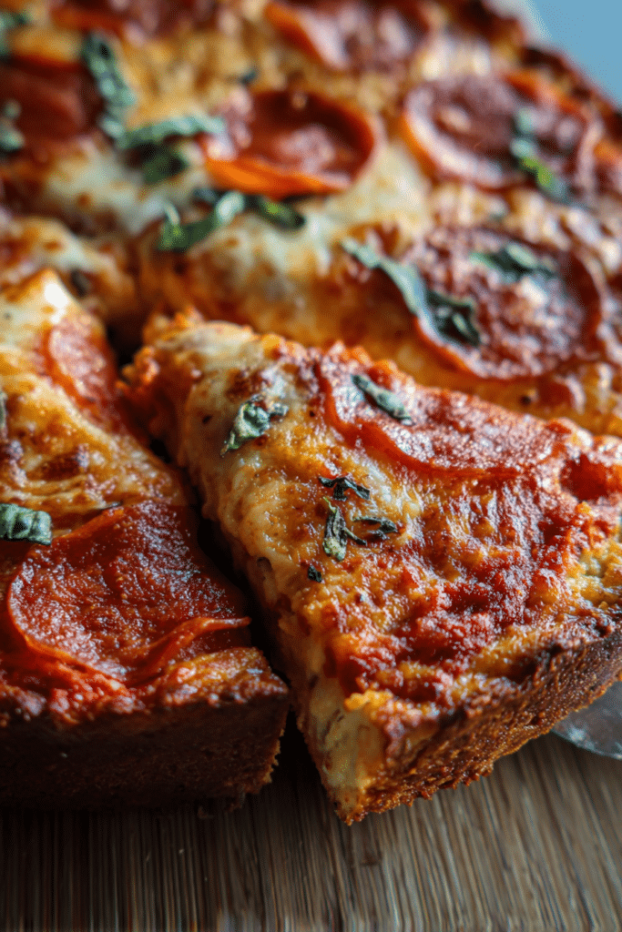 The Best Keto Deep Dish Pizza You’ll Ever Taste (High Protein & No Flour!)