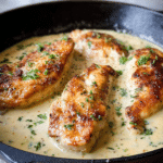 Easy One Pan Creamy Garlic Chicken (High Protein)