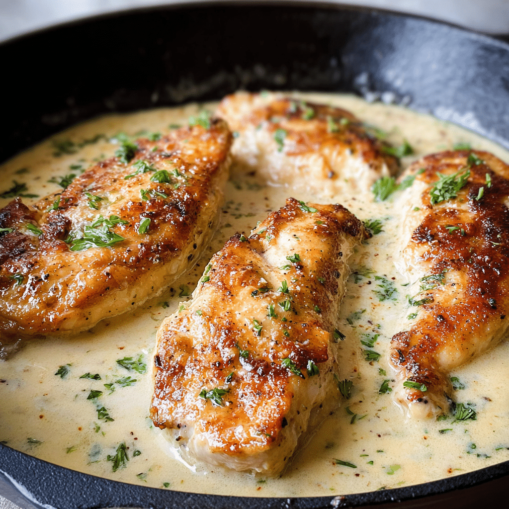 Easy One Pan Creamy Garlic Chicken (High Protein)