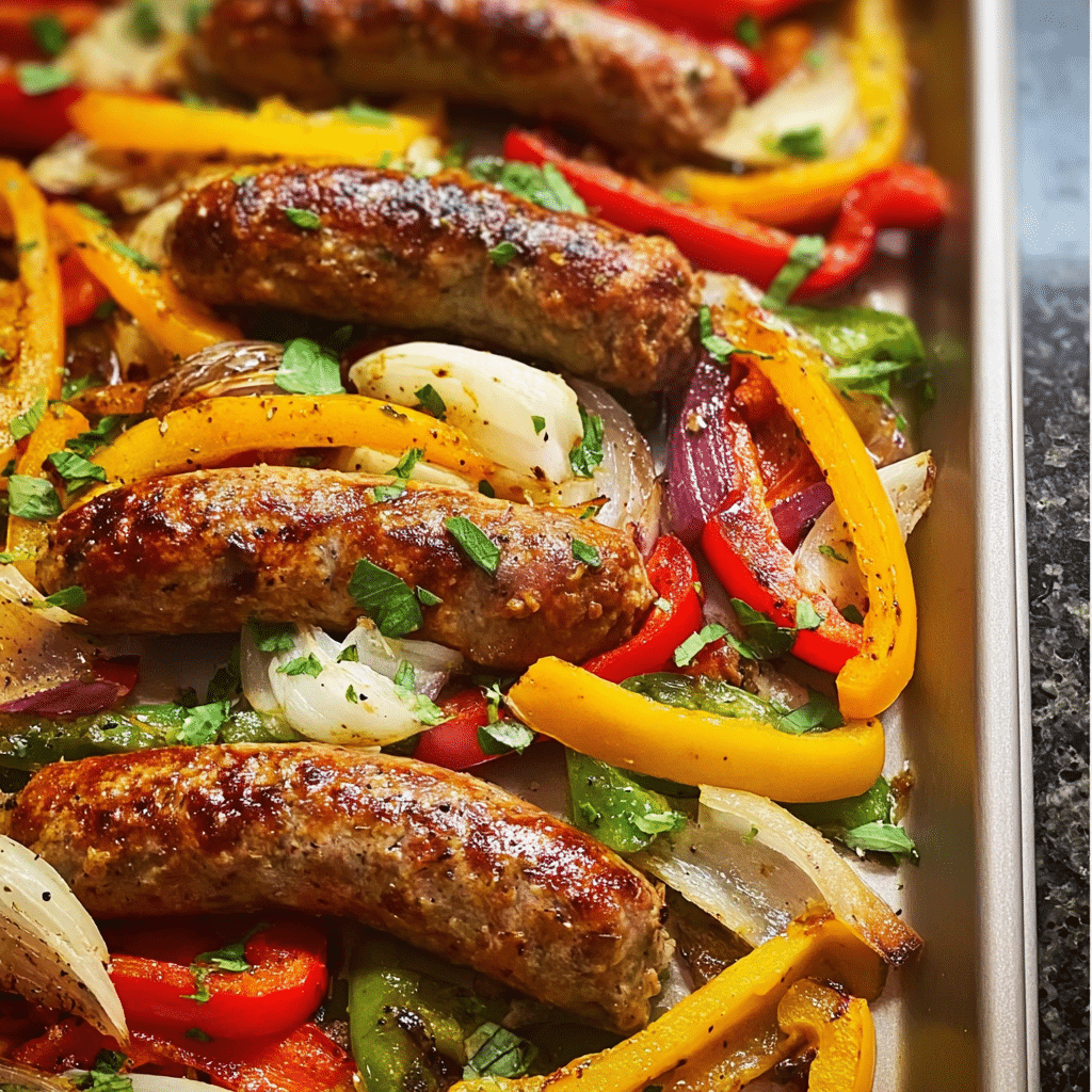Sheet Pan Sausage and Peppers Recipe