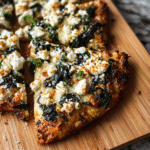 Crispy Feta & Spinach Crust Pizza | Flourless Keto & High Protein