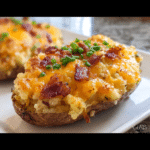Loaded Twice Baked Keto Breakfast "Potatoes" (High Protein!)