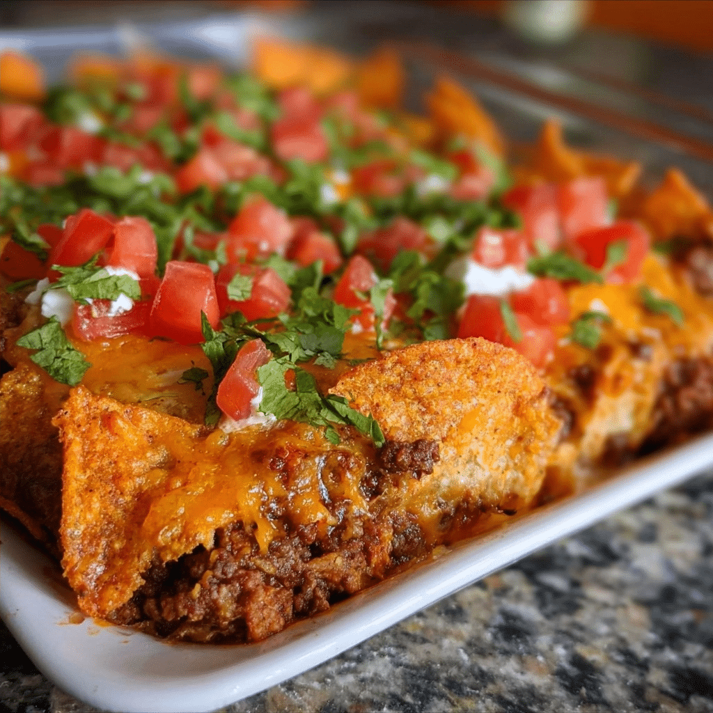 Taco Bake With Crescent Rolls and Doritos