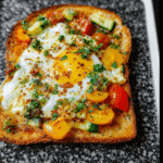 Egg Toast with Vegetables (Healthy Breakfast Recipe)