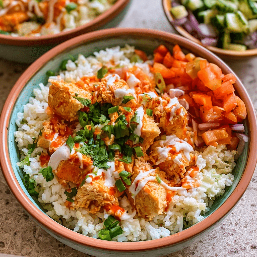 Easy Buffalo Chicken Rice Bowl (Meal Prep Friendly)