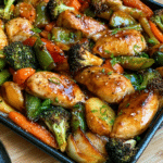 Sheet Pan Honey Garlic Chicken & Veggies Recipe