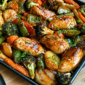 Sheet Pan Honey Garlic Chicken & Veggies Recipe