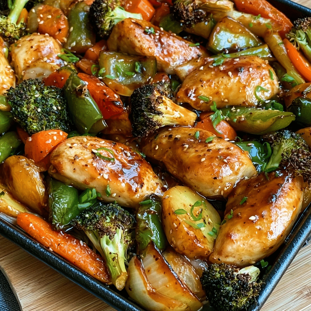 Sheet Pan Honey Garlic Chicken & Veggies Recipe