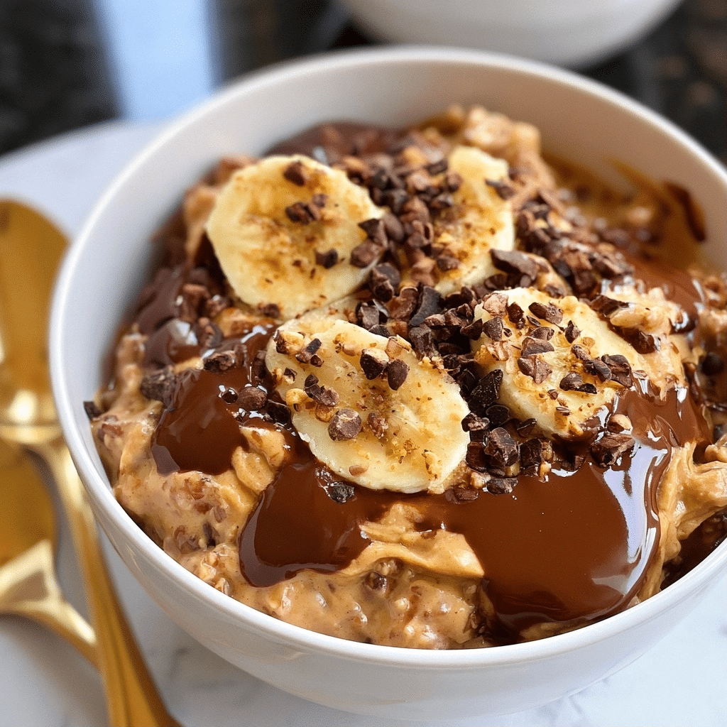 High-Protein Chocolate Peanut Butter Overnight Oats