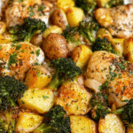 Easy Lemon Garlic Chicken Sheet Pan | Potatoes & Broccoli