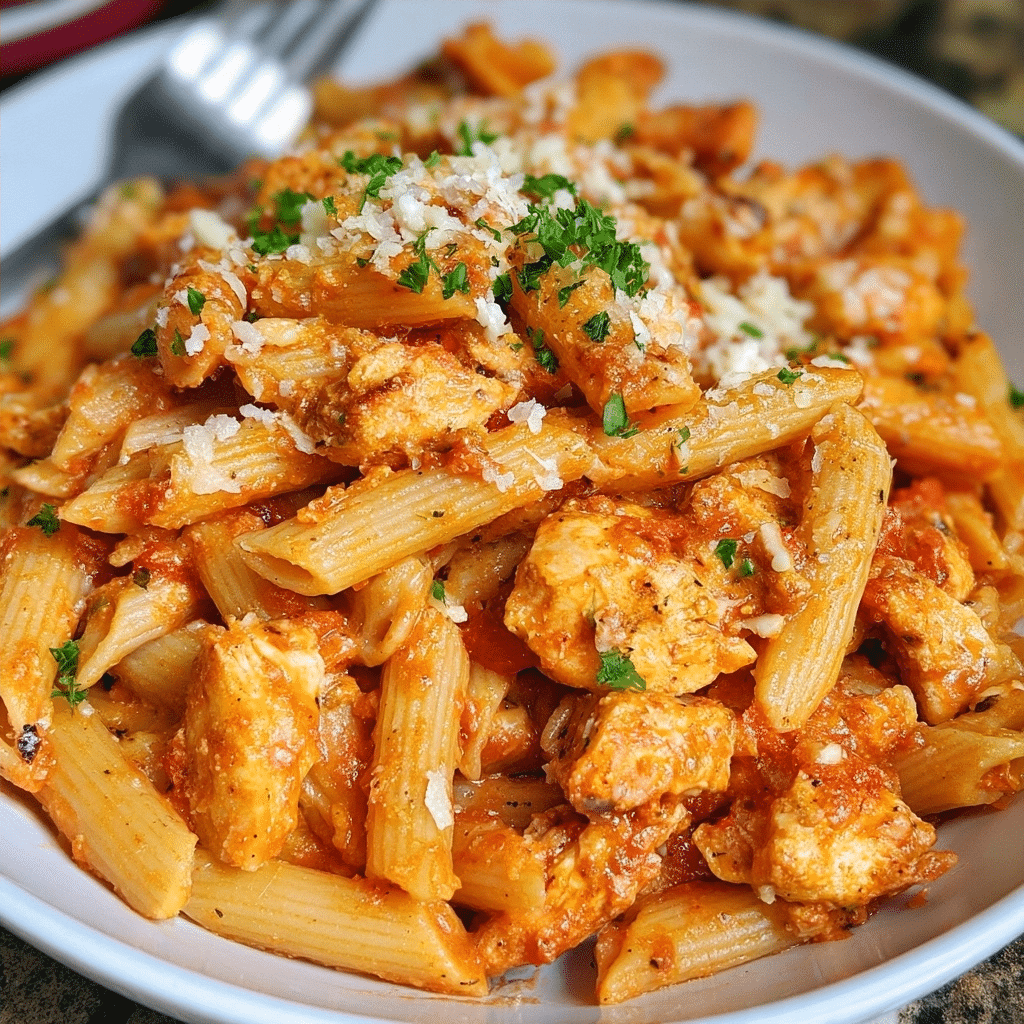 Easy Chicken Penne Arrabbiata | Chicken Parmesan Pasta