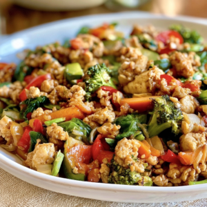 Easy Ground Chicken Stir Fry Recipe with Vegetables